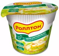 Пюре картофельное со вкусом томленой курочки с сыром "Роллтон", в стакане 40 г. 24 шт