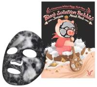 Тканевая пузырьковая маска ELIZAVECCA Witch Piggy Hell-Pore Black Solution Bubble Serum Mask