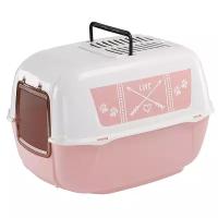 Туалет-домик для кошек Ferplast Prima Decor 52х39х38 см pink