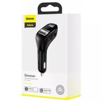 Автомобильное зарядное устройство с FM-трансмиттером Baseus Streamer F40 AUX Wireless MP3 Car Charger CCF40-01 Black