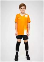 Детская футбольная форма KELME S/S Football Set Kid, оранжевая, размер 120