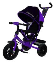 Велосипед трехколесный, колеса надувные 12 и 10", регулируемая спинка, задний тормоз, фиолетовый Lexus Trike / велосипед детский