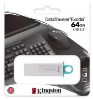 USB флешка Kingston 64Gb DataTraveler Exodia USB 3.2 Gen 1 (USB 3.0) white