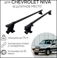 Комплект багажника на крышу для Chevrolet Niva (ВАЗ 2123 Шевроле Нива), ED (поперечины 20х30 и упоры)