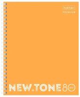 Тетрадь Hatber 80 листов, А5, клетка, на гребне "Newtone Neon, Оранжевая", 80 г/м2, пластиковая обложка, перфорация (80Т5A1гр_00935)