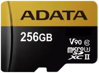 Флеш карта microSD 256GB A-DATA Premier ONE microSDXC Class 10 UHS-II U3 V90 275MB/s (SD адаптер)