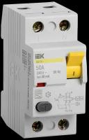 Выключатель дифференциального тока (УЗО) 2п 50А 30мА тип A ВД1-63, IEK MDV11-2-050-030 (1 шт.)