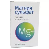 Магния сульфат пор. д/вн. приема, 25 г, 3 шт