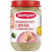 Semper - пюре итальянская паста с форелью в сливочном соусе, 9 мес., 190 гр