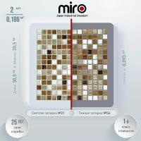 Плитка мозаика MIRO (серия Aurum №15), стеклянная плитка мозаика для ванной комнаты, для душевой, для фартука на кухне, 2 шт