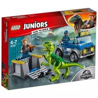 Конструктор LEGO Juniors Jurassic World: Грузовик спасателей для перевозки раптора (LEGO 10757)