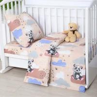 Постельное бельё BABY Панда, цвет бежевый, 112х147см,110х150см, 60х60см, бязь 142гр/м, 100% хлопок