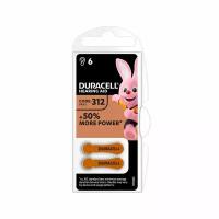 Батарейки Duracell DA312/6BL AAHA ActivAir Hearing Aid ZA312 (6 штук)