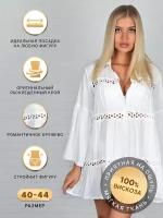 Пляжное женское платье туника MollenaLayers, размер 40-44, белый