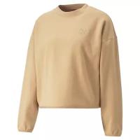 PUMA INFUSE Mock Neck Crew DK Dusty Tan