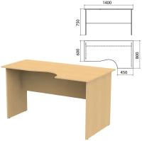Стол письменный эргономичный "Канц", 1400х800х750 мм, правый, цвет бук невский, СК30.10 - 1 шт