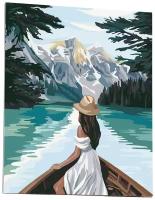 Картина по номерам на холсте с подрамником Школа талантов "Девушка в лодке" 40х50 см