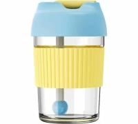 Стакан-непроливайка Kiss Kiss Fish Rainbow Bobo Cup 365ml Light Blue-Yellow G-U36W-183