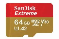 Карта памяти SanDisk microSDXC Extreme Class 10 UHS-I U3 (160/60MB/s) 64GB + ADP (SDSQXA2-064G-GN6MA)