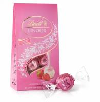 Шоколадные конфеты Lindt Lindor с клубникой и сливками в пакете 137 г (Из Финляндии)