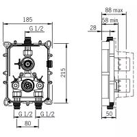 Смеситель для душа Oras Optima 7187 + 7127, вентильный