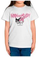 Футболка Dreamshirts Studio Куроми и Мелоди / Kuromi / Для мальчиков / Для девочек / Детская одежда Белая 9-10 лет