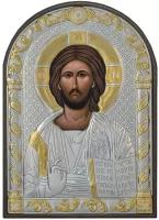 Икона серебряная греческая Спаситель 10х14 см
