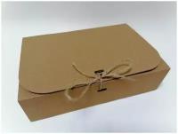 Подарочная коробка крафт с завязками 22х14х5,5 см, 6 шт