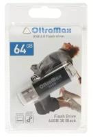 Флешка OltraMax 64, 64 Гб, USB2.0, чт до 15 Мб/с, зап до 8 Мб/с, чёрная