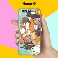 Силиконовый чехол на Honor 9 Много котов / для Хонор 9