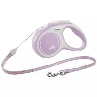 Поводок-рулетка для собак Flexi New Comfort S тросовый розовый/серый 8 м