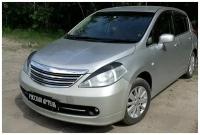 Накладки на передние фары (реснички) Nissan Tiida 2004-2013