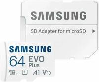 Карта памяти Samsung microSDXC EVO Plus Class10 UHS-I U1 (130MB/s) 64GB + ADP (EU)