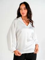 Блузка женская с длинным рукавом белый LUCKY DAY, ЛДП013/1, размер 46-50