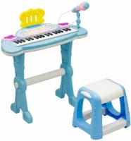 Детское пианино со стульчиком (2269-205) голубое, 37 клавиш
