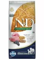 Farmina N&D Dog Ancestral Grain Adult Medium&Maxi корм для собак Ягненок, спельта, овес и черника, 12 кг