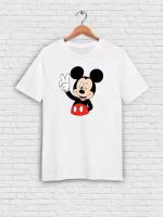 Футболка унисекс Printech "Микки Маус/Mickey Mouse/Минни Маус/Любовь" Белая 2XL FU-GB19P11/WH-2XL