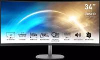 34" MSI PRO MP341CQ Black (VA, 3440x1440, HDMI+HDMI+DP, 1 ms, 178°/178°, 300 cd/m, 3000:1 (100M:1), 100Hz, MM, Curved)