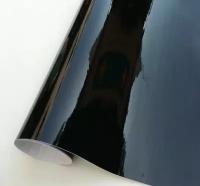 Автовинил черный глянцевый 3х1,35м / декор для мебели / самоклеящаяся черная карбоновая пленка