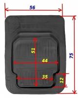 Передний коврик в салон автомобиля универсальный VIVAT-2, резина 1 шт