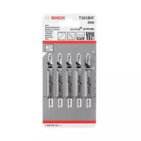 Пилки для лобзика Bosch T 101 BIF /БОШ SPECIAL FOR LAMINATE/ 2608636431 чистые прямые пропилы в древесине и ламинате 5 шт