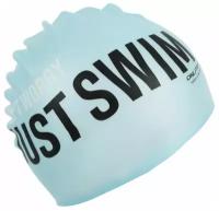 Шапка для плавания взрослая силиконовая Justswim, цвет голубой, обхват 54-60 см