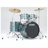 TAMA SG52KH6C-CSV STAGESTAR Ударная установка из 5-ти барабанов (цвет - серебряный уголь) (бочка 16х22, томы 7x10, 8х12 напольный 15х16, малый 5,5х14) со стойкой для малого барабана, стойкой для хай-хэта, стойкой под тарелку, наклонной стойкой, педалью для бас-бочки, стулом для барабанщика, комплектом тарелок (14" Hi-hat, 16" Crash, 18" Ride)