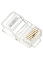 Коннектор RJ45 для витой пары разъём RJ-45 штекер TP-8P8C UTP CAT5e покрытие золото 3 мкд универсальные ножи Ripo 100 шт в упаковке 003-400021