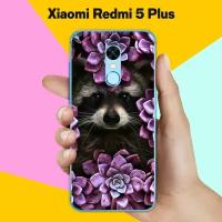 Силиконовый чехол на Xiaomi Redmi 5 Plus Енот / для Сяоми Редми 5 Плюс