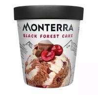 Мороженое сливочное Monterra Black Forest Cake двухслойное шоколадное с вишней и кусочками печенья 9%, 300 г