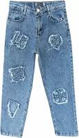 Джинсы для дев., цв.синий, размер 11-12, рост 146, ELEYSA Jeans(Турция)