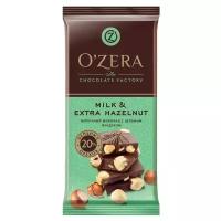 Шоколад O'ZERA "Milk & Extra Hazelnut" молочный, с цельным фундуком, 90 г, ПШ526