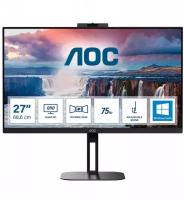 Монитор AOC Q27V5CW/BK 27", 2560x1440, IPS, FreeSync, веб-камера, USB-C, HDMI, DisplayPort, 75 Гц, черный