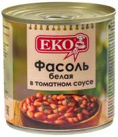 Фасоль Eko белая в томатном соусе, жестяная банка, 420 г
